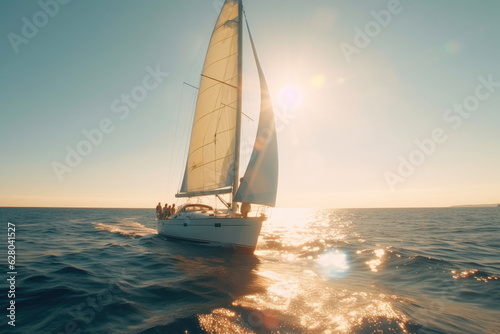 Canvastavla Sailboat Journey on the Ocean