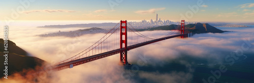 Majestic Golden Gate Bridge in Moody Atmosphere photo