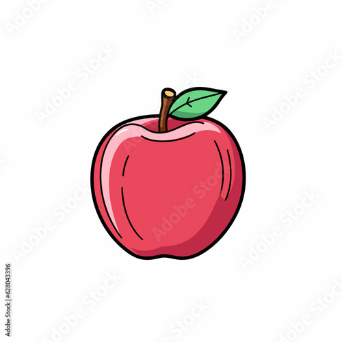 Apple. Apple hand-drawn comic illustration. Vector doodle style cartoon illustration.