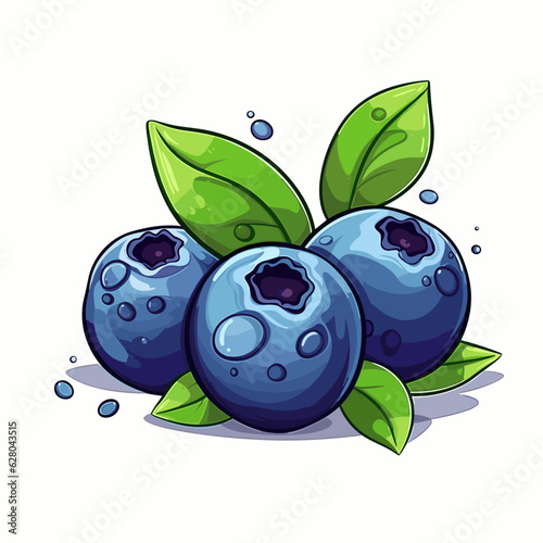 Blueberry. Blueberry hand-drawn comic illustration. Vector doodle style cartoon illustration.