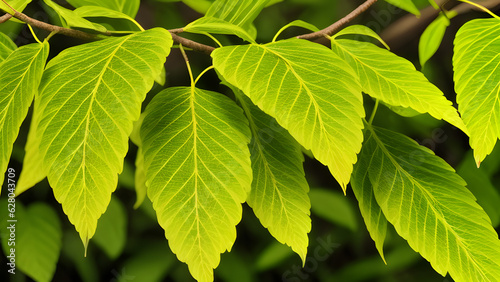 Tropical foliage seamless pattern on slight blurred background