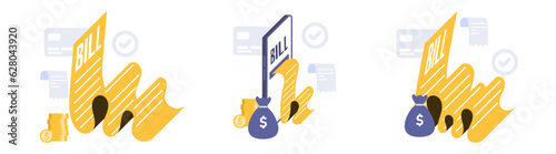 bill and invoice illustration flat design