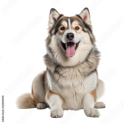 alaskan malamute puppy isolated on transparent background cutout