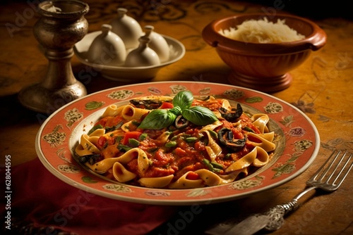 A traditional Piedmontese-style pasta dish from Italy. Generative AI photo