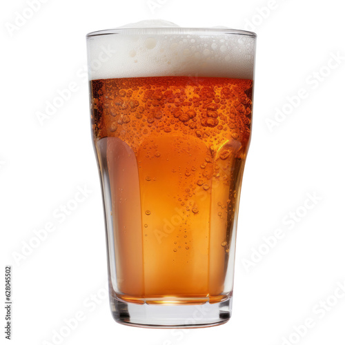 glass of beer isolated on transparent background cutout
