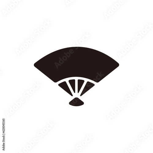Folding fan icon.Flat silhouette version.
