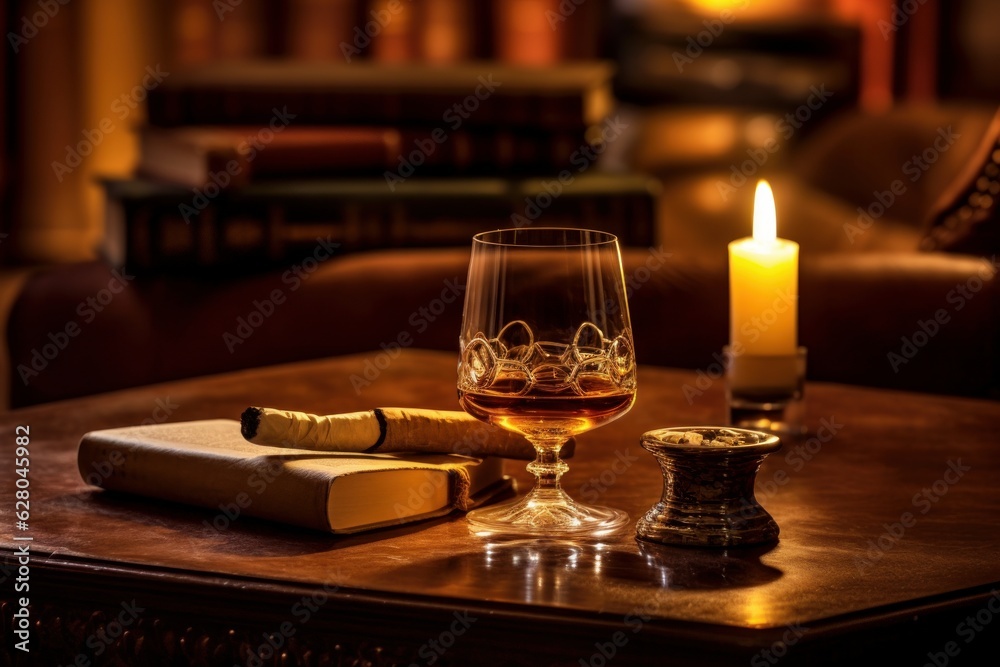 Illustration of a glass of wine on a rustic wooden table, created using generative AI technology Illustration of a glass of wine on a rustic wooden table, created using generative AI technology