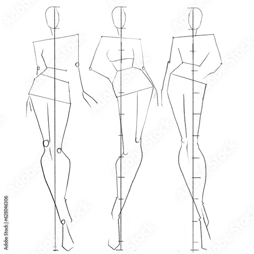 Fashion templates. Croquis. Pattern for drawing	