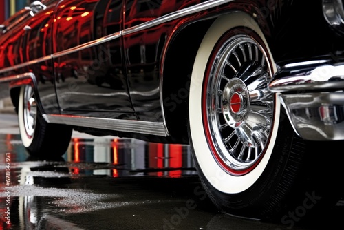 classic car wheels and shiny chrome rims