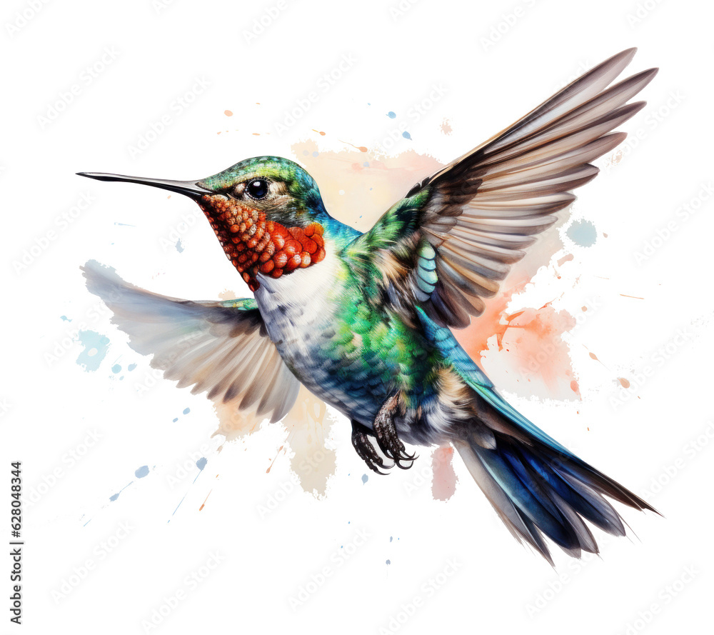 Obraz premium Flying hummingbird isolated