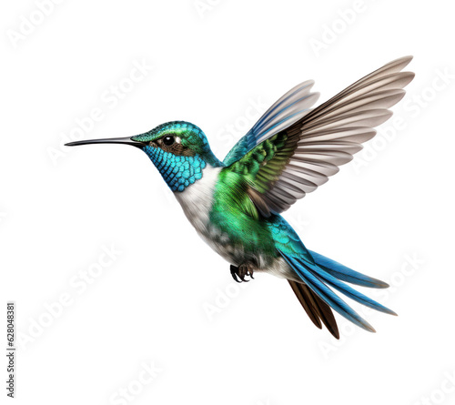 Flying hummingbird isolated