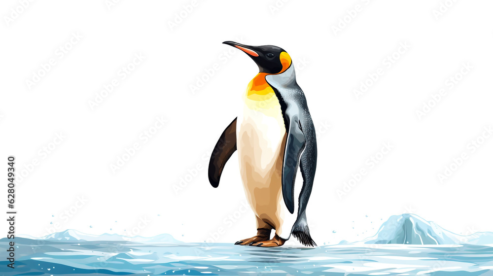 Fototapeta premium penguin in polar regions. Generative Ai. 