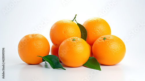 composition of oranges on a white background close-up. Generative Ai. 