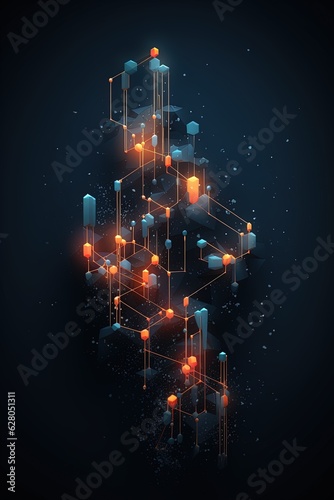 abstract futuristic Digital Network Matrix - Abstract Technology Connection Concept book cover data connection