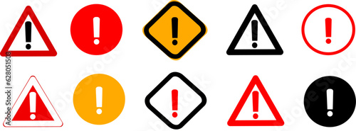 Caution signs. Symbols danger and warning signs. Replaceable vector design