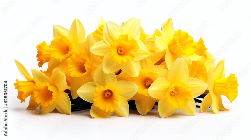 Obraz premium yellow daffodils isolated on white