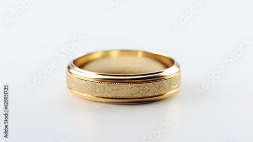 gold wedding ring isolated on white background for your design. Generative Ai. 