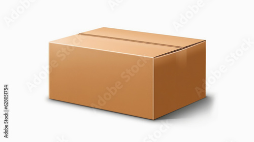 Brown cardboard box package on white background. © patcharin.inn