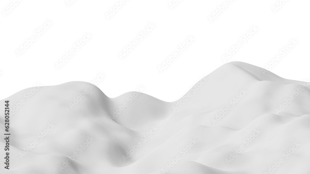 Obraz premium Realistic snow scene in 3d rendering for landscape concept