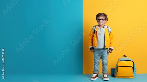 Little boy with school bag