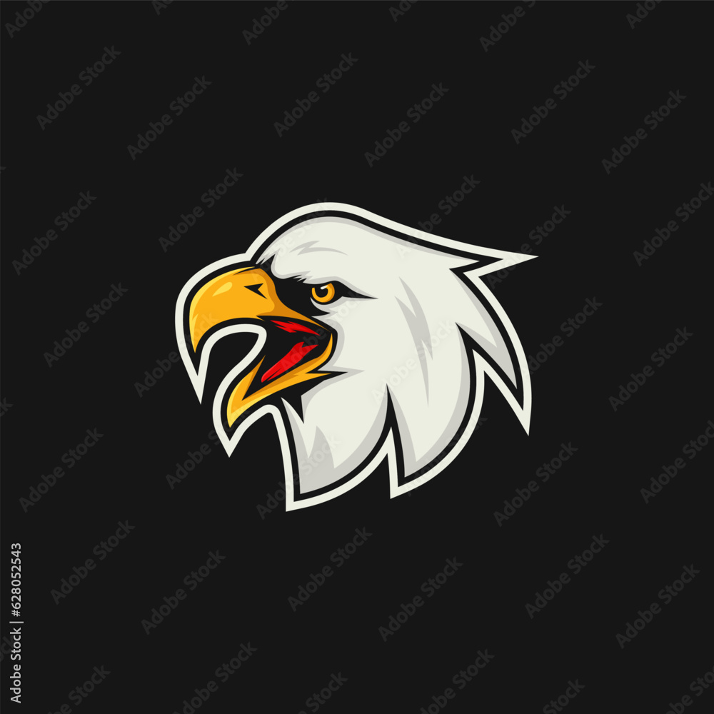 Obraz premium Head eagle mascot logo e-sport vector