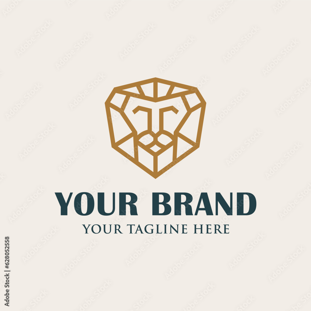 Lion head geometric line design illustration Lion head geometric line design illustration
