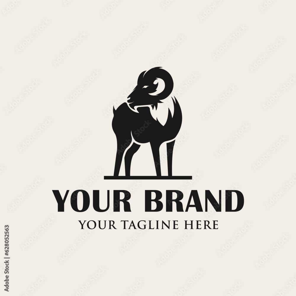 Goat illustration logo design