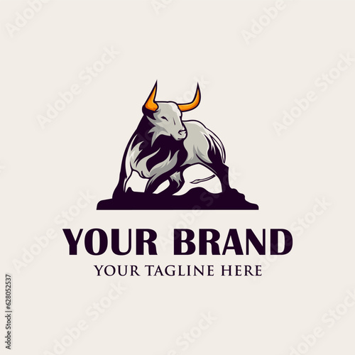 Bull logo design illustration