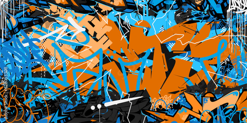 Abstract Urban Style Hiphop Graffiti Street Art Vector Illustration Background Template