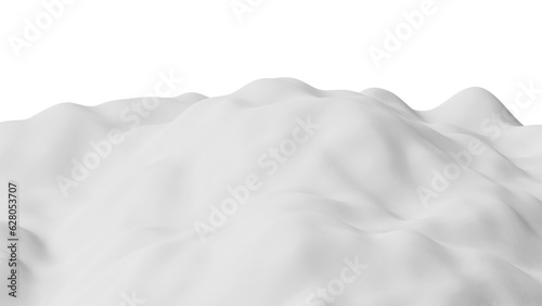 Realistic snow scene in 3d rendering for landscape concept
