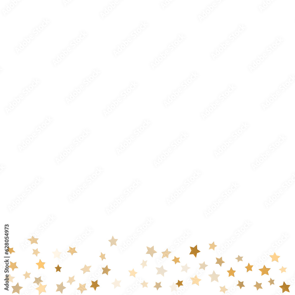 Obraz premium Golden glittering star shaped confetti decorative frame