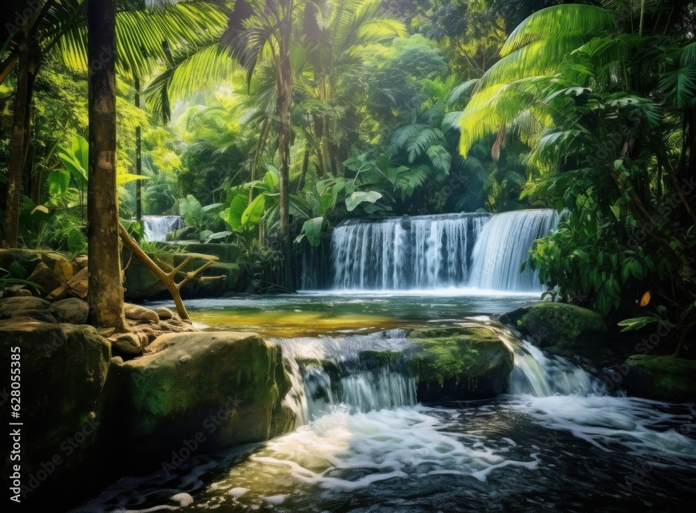 Fototapeta premium Natural waterfall background