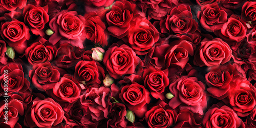 Natural red roses background.