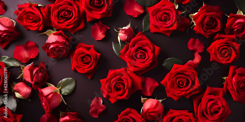 Natural red roses background.
