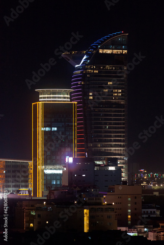 Vattanac Capital Tower in Phnom Penh by night photo