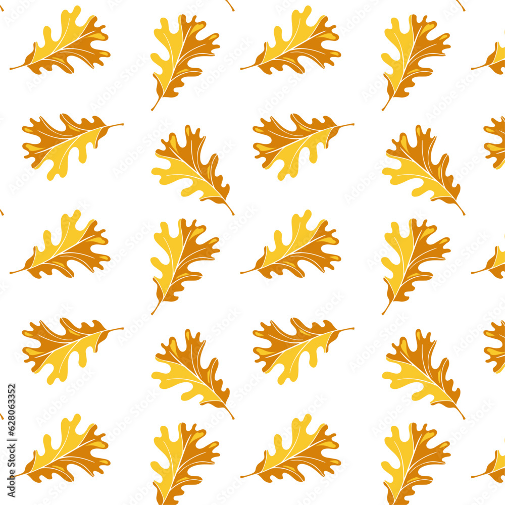 pattern with yellow oak leaf pattern with yellow oak leaf