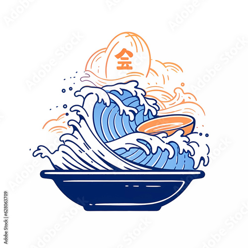Logo of a sushi restaurant. Generative ai design.
