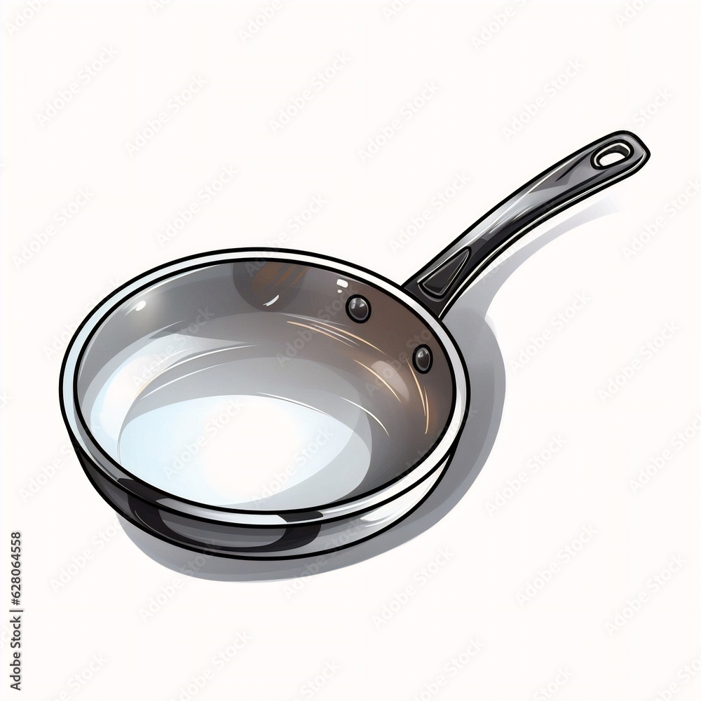 Generative AI : Minimalist Pan Illustration on White Background Generative AI : Minimalist Pan Illustration on White Background