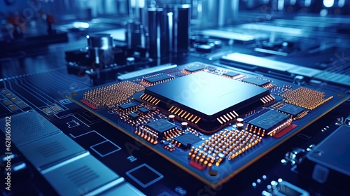 Microchip manufacturing process. Generative AI