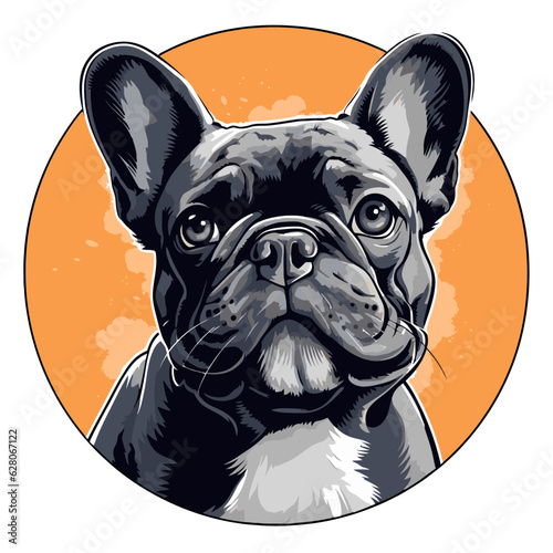 Cute Golden Retriever Dog portrait, Illustration, Vector Graphic, comic Style