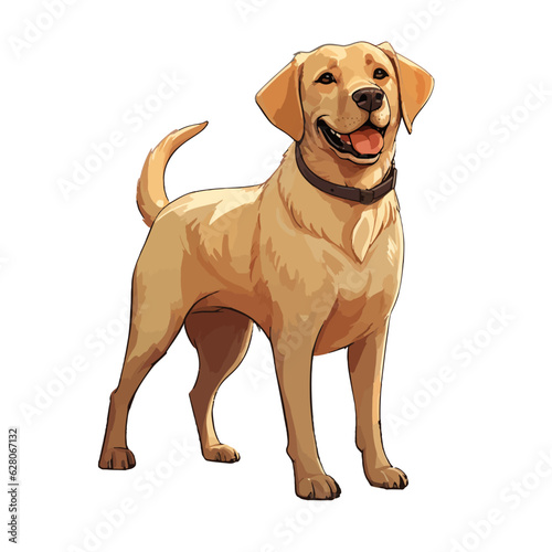 Golden Retriever Dog, Illustration, Vector Graphic, realistic comic Style, no Background