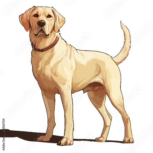 Cute Golden Retriever Dog, realistic Illustration, Vector Graphic, comic Style, isolated