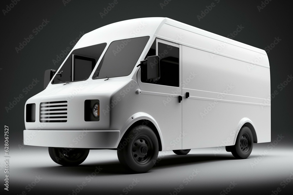 A white delivery van for transporting goods and products. Generative AI