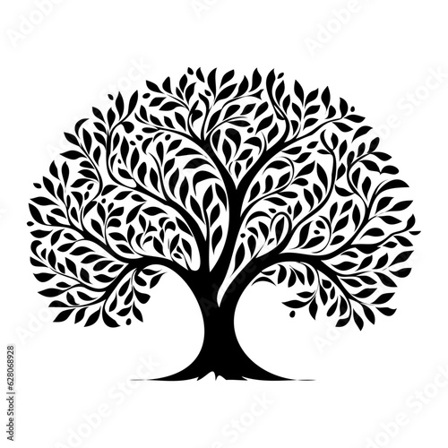 Foto Tree of life, tree vector logo this beautiful tree is a symbol of life, beauty, growth, strength, and good health, vector illustration