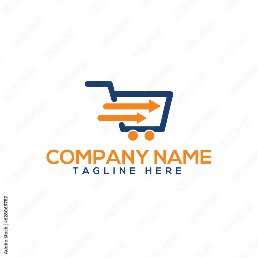 The shopping cart logo is on the red half-circle.
The shopping cart logo is on the red half-circle.