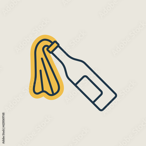 Molotov cocktail flat vector icon