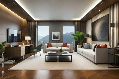 living room interior creative by ai  technology 
