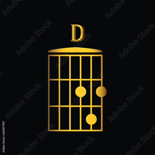 chords guitar icon, vector, template, logo, trendy, collection, flat, design, gold