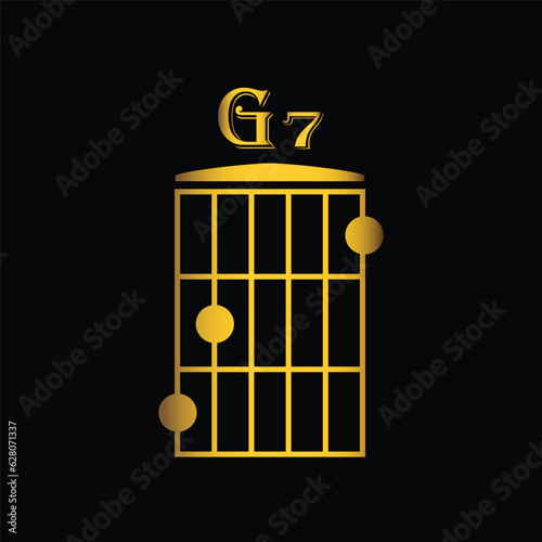 chords guitar icon, vector, template, logo, trendy, collection, flat, design, gold