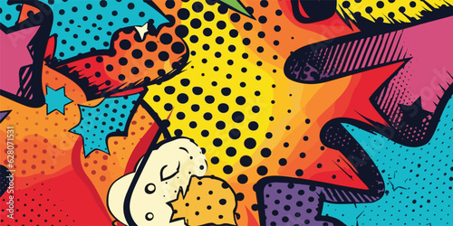 VIntage retro comics boom explosion crash bang cover book design with light and dots. Can be used for decoration or graphics. Graphic Art Vector Illustratiom
